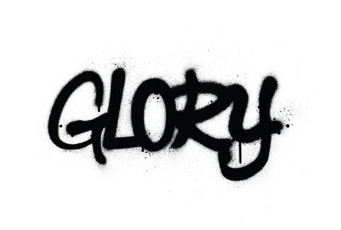 Graffiti glory word sprayed in black over white Stock Illustration