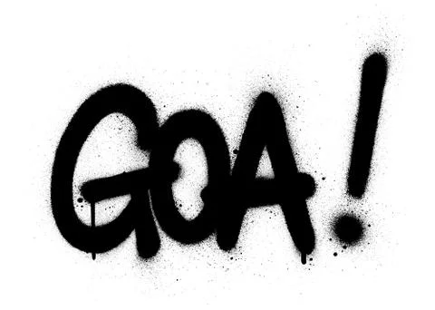 Graffiti Goa word sprayed in black over white Stock Illustration