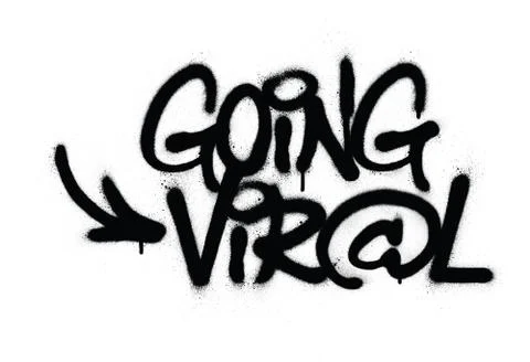Graffiti going viral text sprayed in black over white Stock Illustration