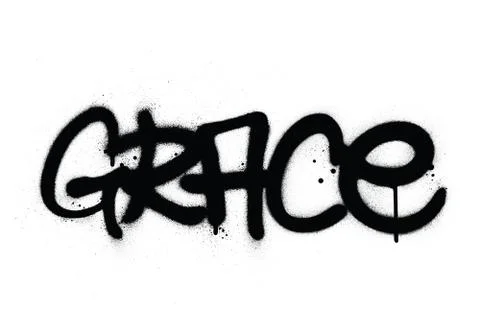 Graffiti grace word sprayed in black over white Stock Illustration