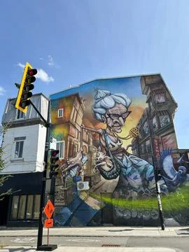 Graffiti Granny" mural Stock-Fotos