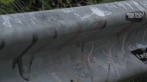 Graffiti Guardrail 1 Stock Footage 41667453