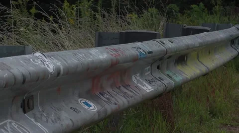 Graffiti Guardrail 2 Stock Footage 41667428