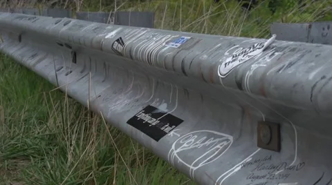 Graffiti Guardrail 3 Stock Footage 41667378