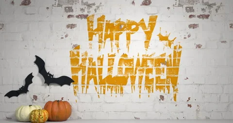 Graffiti Happy Hallowen Stock Footage 162500572