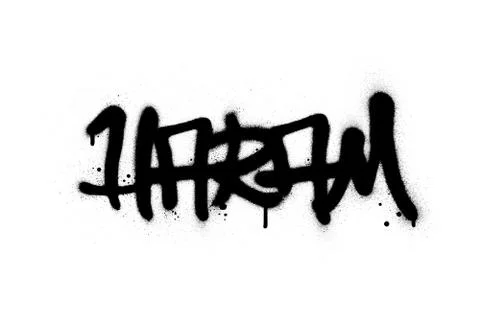 Graffiti haram word sprayed in black over white Stock Illustration