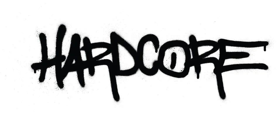 Graffiti hardcore word sprayed in black over white Stock-Illustration
