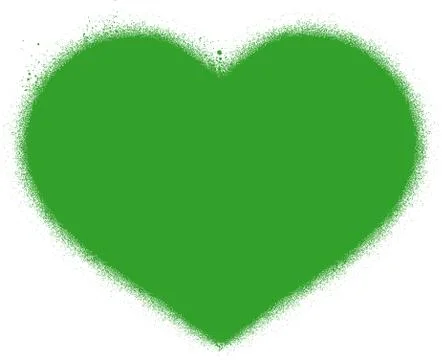 Graffiti heart sprayed in green over white Stock Illustration