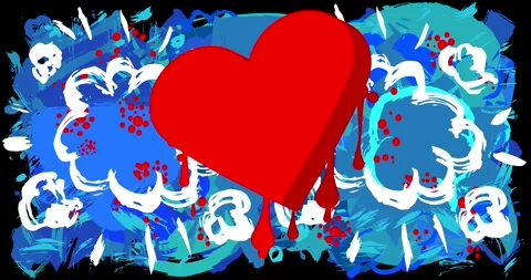 Graffiti Heart video Stock Footage 327342568
