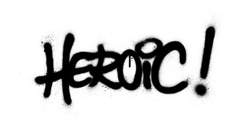 Graffiti heroic word sprayed in black over white Stock Illustration