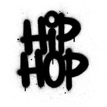 Graffiti hip hop text sprayed in black over white Stock Illustration