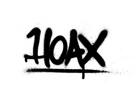 Graffiti hoax word sprayed in black over white Stock Illustration
