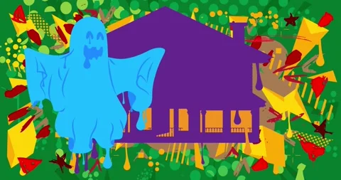 Graffiti House and Ghost Stock Footage 288264944