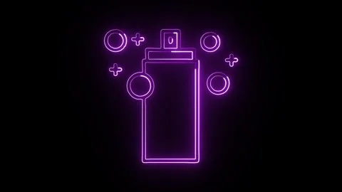 Graffiti Icon Isolated on Black Background, Urban Neon Line Motion Graphic .. Video stock 325613654