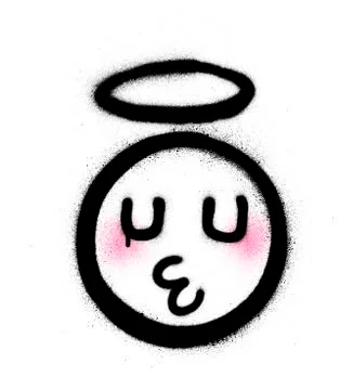 Graffiti innocent icon sprayed in black red over white Stock Illustration