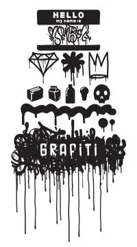 Graffiti iqons element Stock Illustration