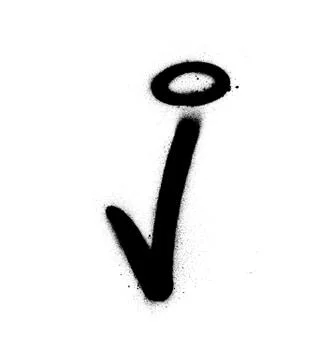 Graffiti J font sprayed in black over white Stock Illustration