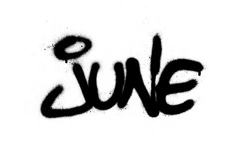 Graffiti june word sprayed in black over white Ilustração Stock