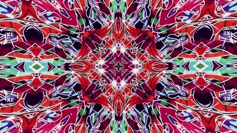 Graffiti Kaleidoscope VJ Loop 4 Video stock 336261015