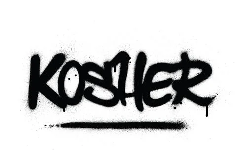 Graffiti kosher word sprayed in black over white Stock-Illustration