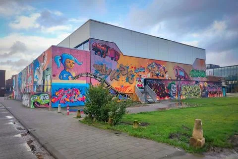 Graffiti on a large building Stock Photos
