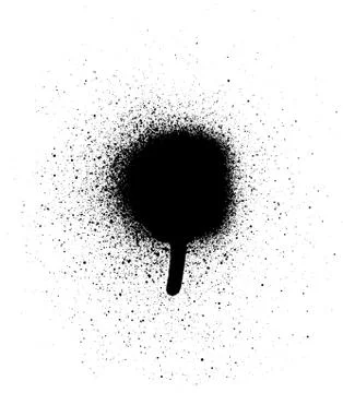 Graffiti leaking drip sprayed element in black on white Stock Illustration