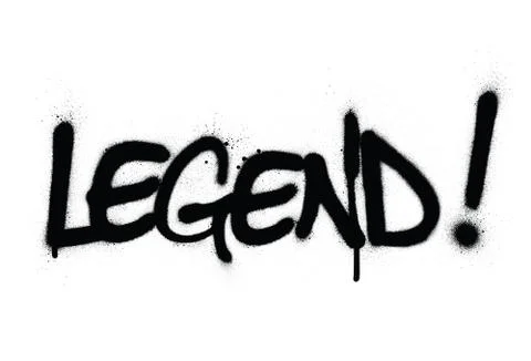 Graffiti legend word sprayed in black over white Stock-Illustration