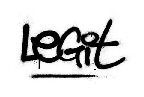 Graffiti legit word sprayed in black over white Stock Illustration