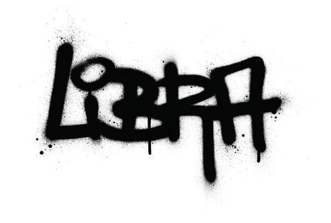Graffiti libra word sprayed in black over white Stock Illustration