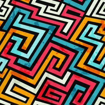 Graffiti lines seamless pattern Illustrazione stock