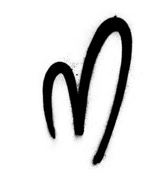 Graffiti M font sprayed in black over white Stock Illustration