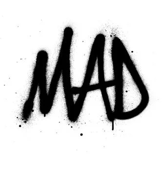 Graffiti mad word sprayed in black over white Stock Illustration