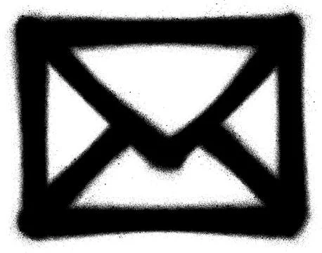 Graffiti mail envelope sprayed in black on white Stock Illustration