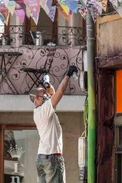 Graffiti making Foto stock