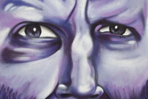 Graffiti of a man, face Stock Photos