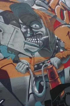 Graffiti of a man Stock Photos