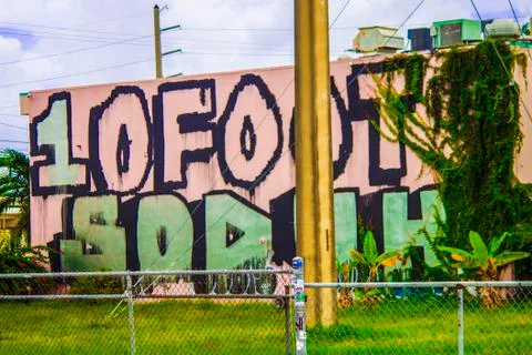 Graffiti Message on a Side of a Building Stock Photos