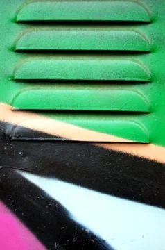 Graffiti on metal surface Stock-Fotos