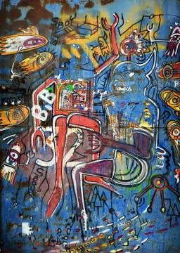 Graffiti metal wall Stock Photos
