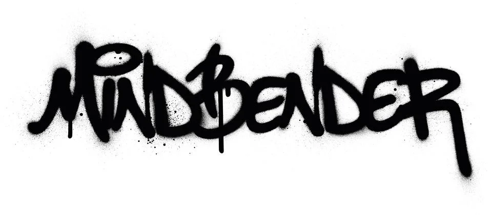 Graffiti mindbender word sprayed in black over white Stock-Illustration