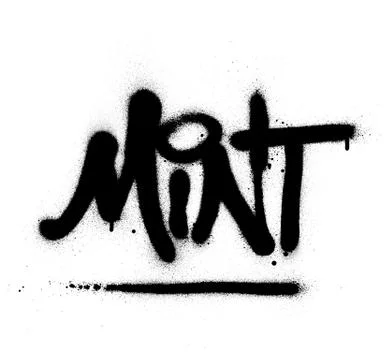 Graffiti mint word sprayed in black over white Stock-Illustration