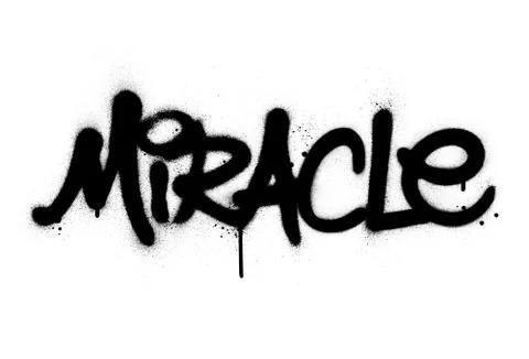 Graffiti miracle word sprayed in black over white Stock Illustration