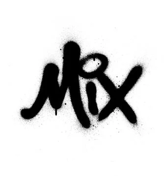 Graffiti mix word sprayed in black over white Stock Illustration