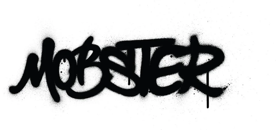 Graffiti mobster word sprayed Stock Illustration