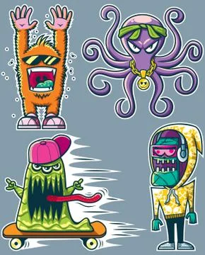 Graffiti Monsters Stockillustratie