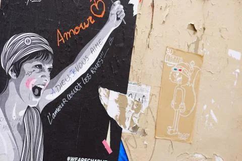 Graffiti in Montmartre Stock Photos
