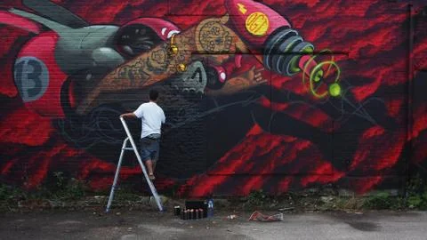 Graffiti mural Stock Photos