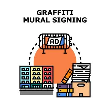 Graffiti mural signing concept vector illustration artwork Ilustración de archivo