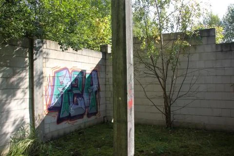 Graffiti in nature Stock Photos