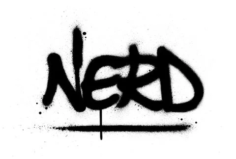 Graffiti nerd word sprayed in black over white Illustrazione stock